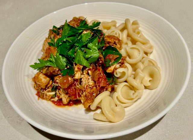 Bowl of Chicken Bolognese with Pasta