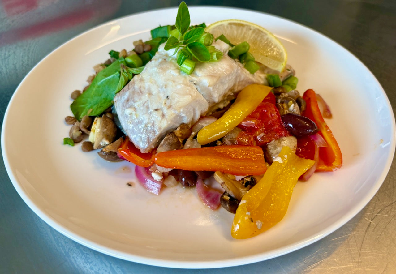 Fish with Capsicum and Lentils