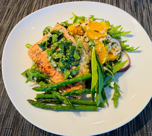 Salmon and Mango rice salad