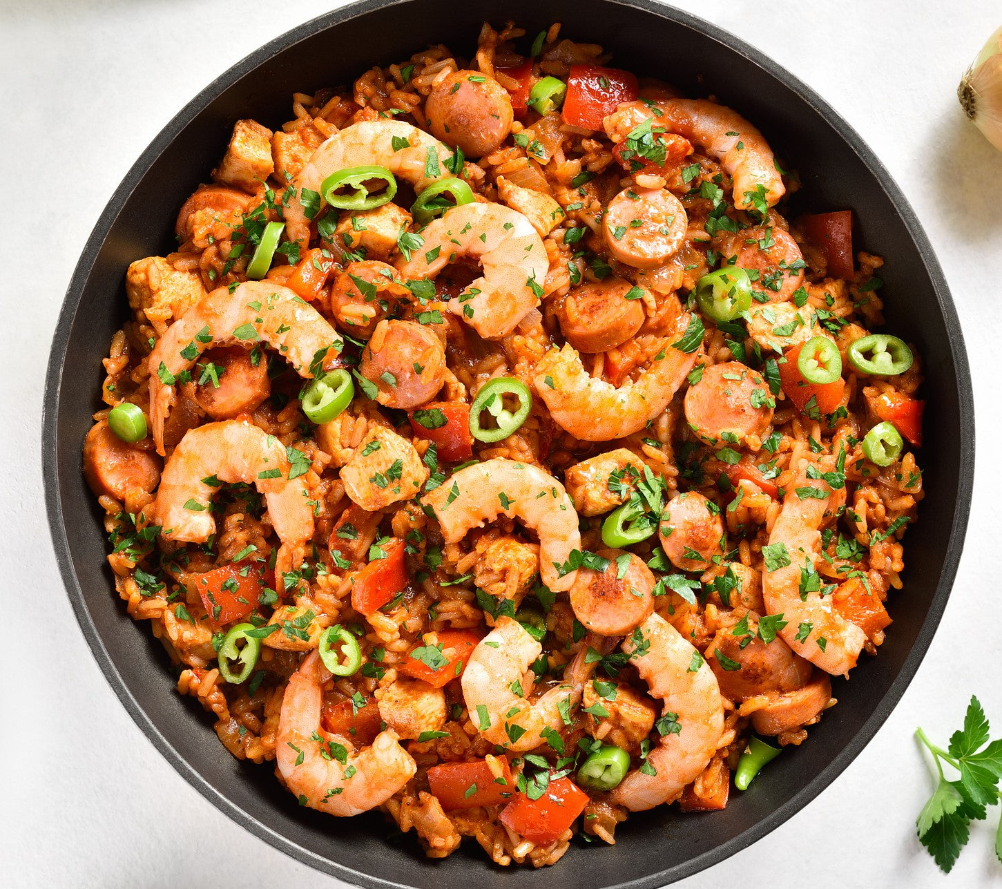 Spicy prawn jambalaya