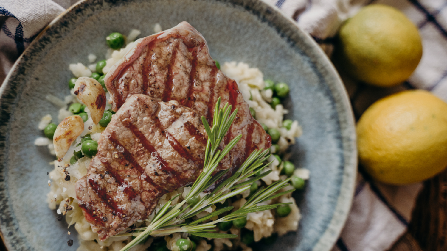 Steak and warm rice salad