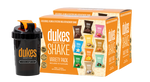 2 boxes of Dukes Weight Loss Starter Packs next to a branded plastic shaker. 