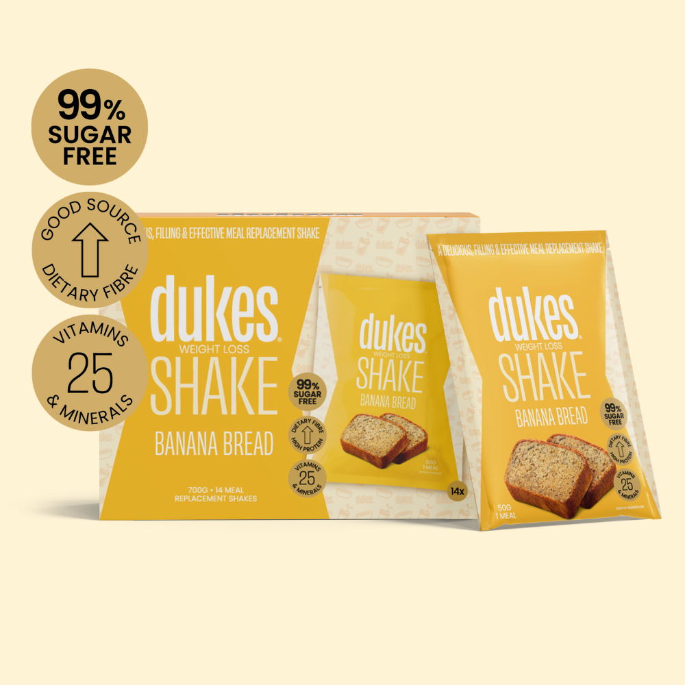 Box of Dukes Banana Bread Meal Replacement Shake