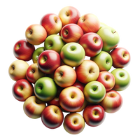 A top-down shot of a pile of red and green apples 