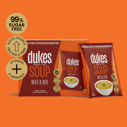 Box of Dukes Beef & Vegtetable  Meal Replacement Soup