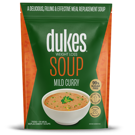 A 700g bag of Dukes Weight Loss Soup Mild Curry Flavour