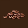 A pile of coffee beans with a dark brown background 