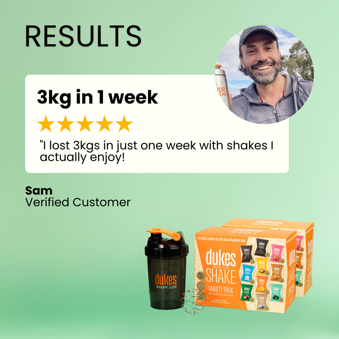 Customer testimonial: "I lost 3kgs in just one week with shakes I actually enjoy!"