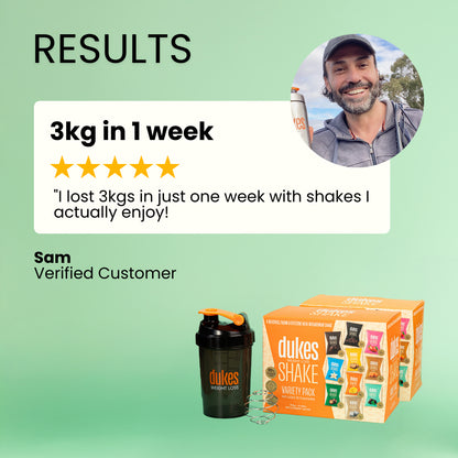 Customer testimonial: "I lost 3kgs in just one week with shakes I actually enjoy!"