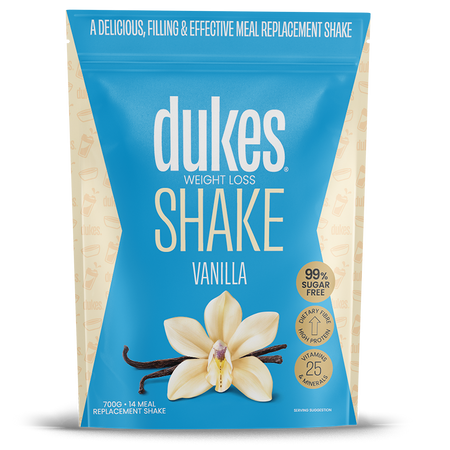 A 700g bag of Dukes Weight Loss Vanilla Shake 