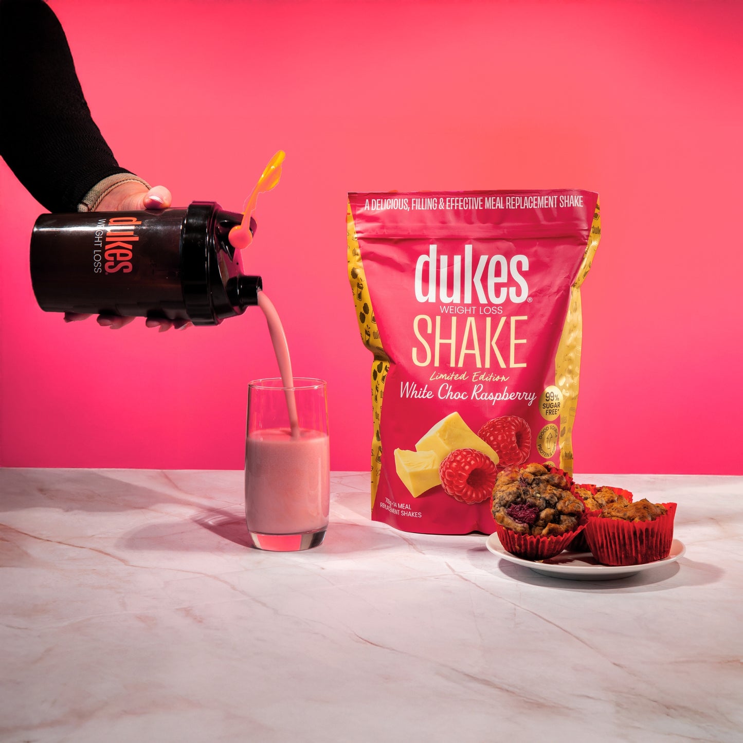 Dukes Shake White Choc Raspberry - Bag
